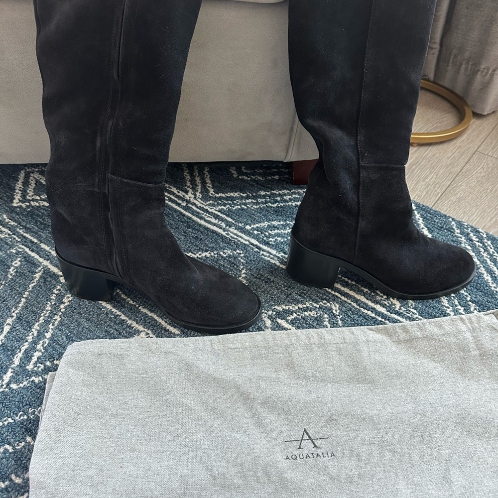 Aquatalia Knee high  Suede Black Boots